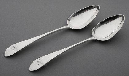 Scottish Georgian Silver Celtic Pointed Tablespoons (Pair) - Alexander Ziegler